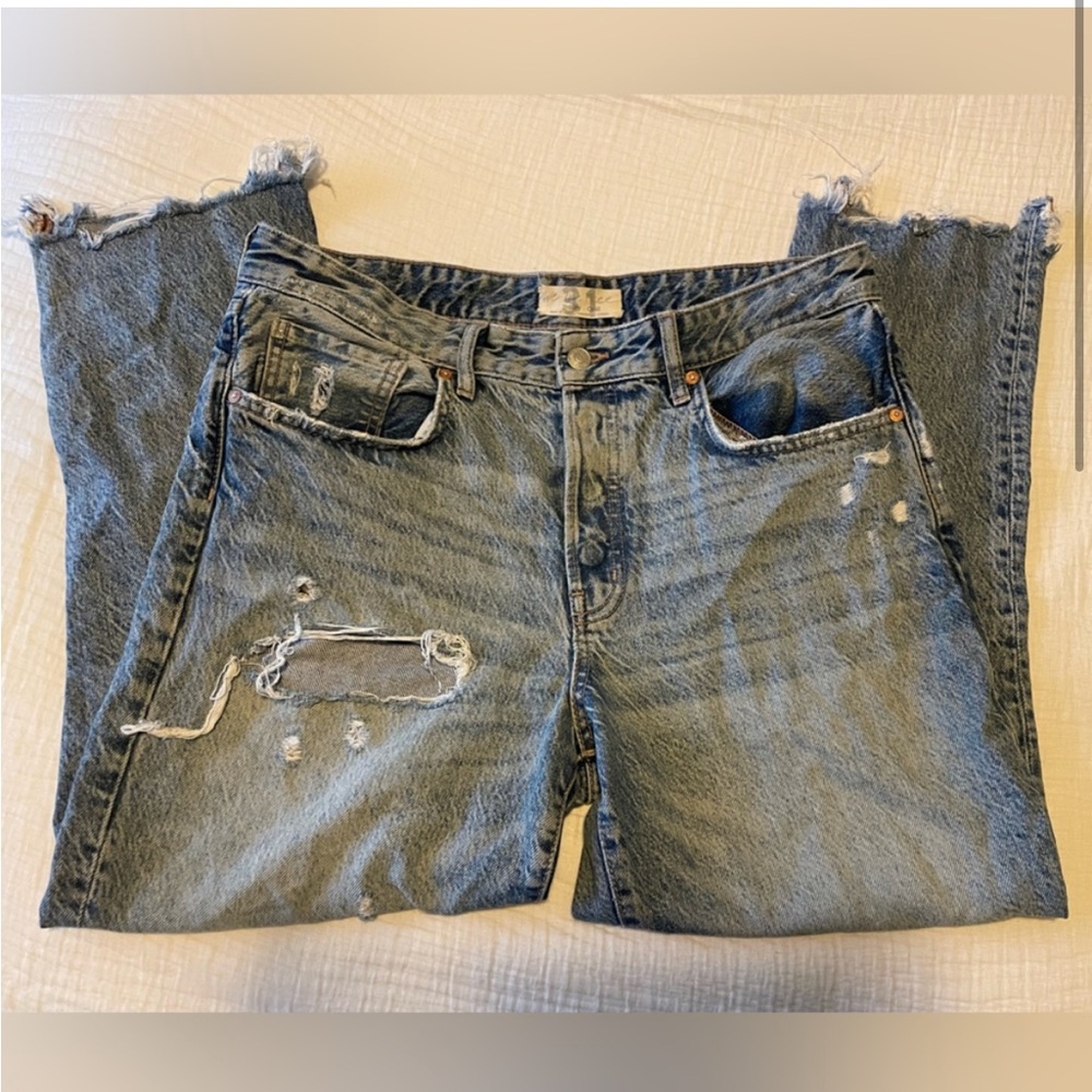 We The free Distressed wide leg jean EUC, Size 31